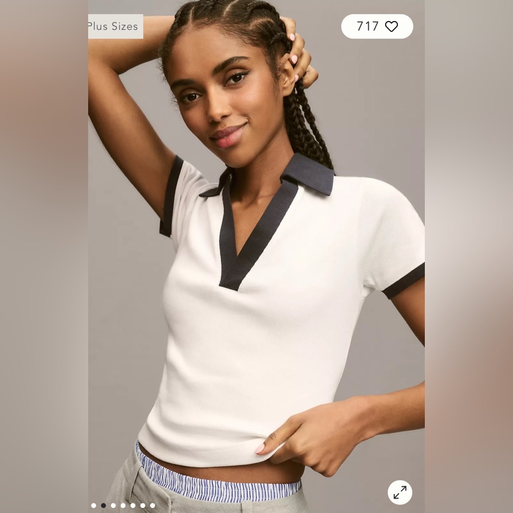 Anthropologie Colorblock Polo Top